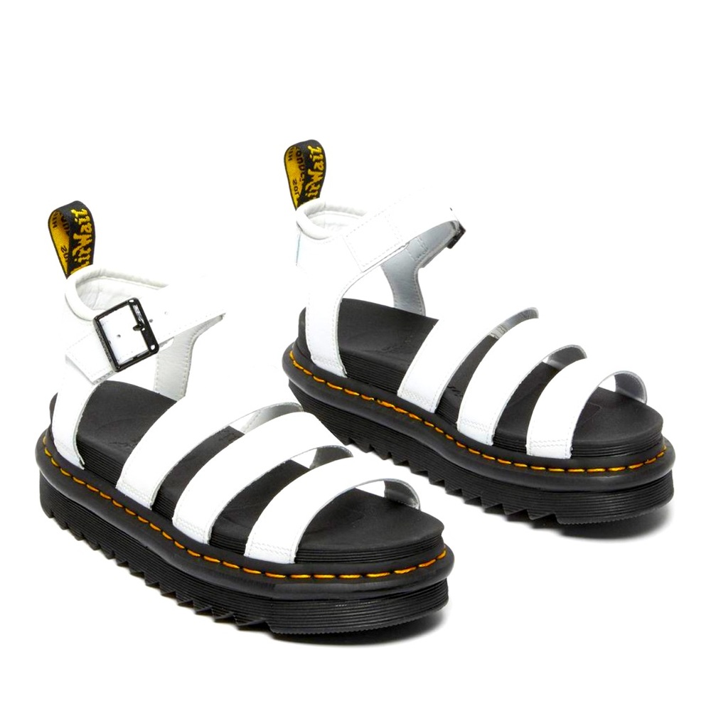 Dr Martens White Blaire Leather Strap Sandals. Size 9